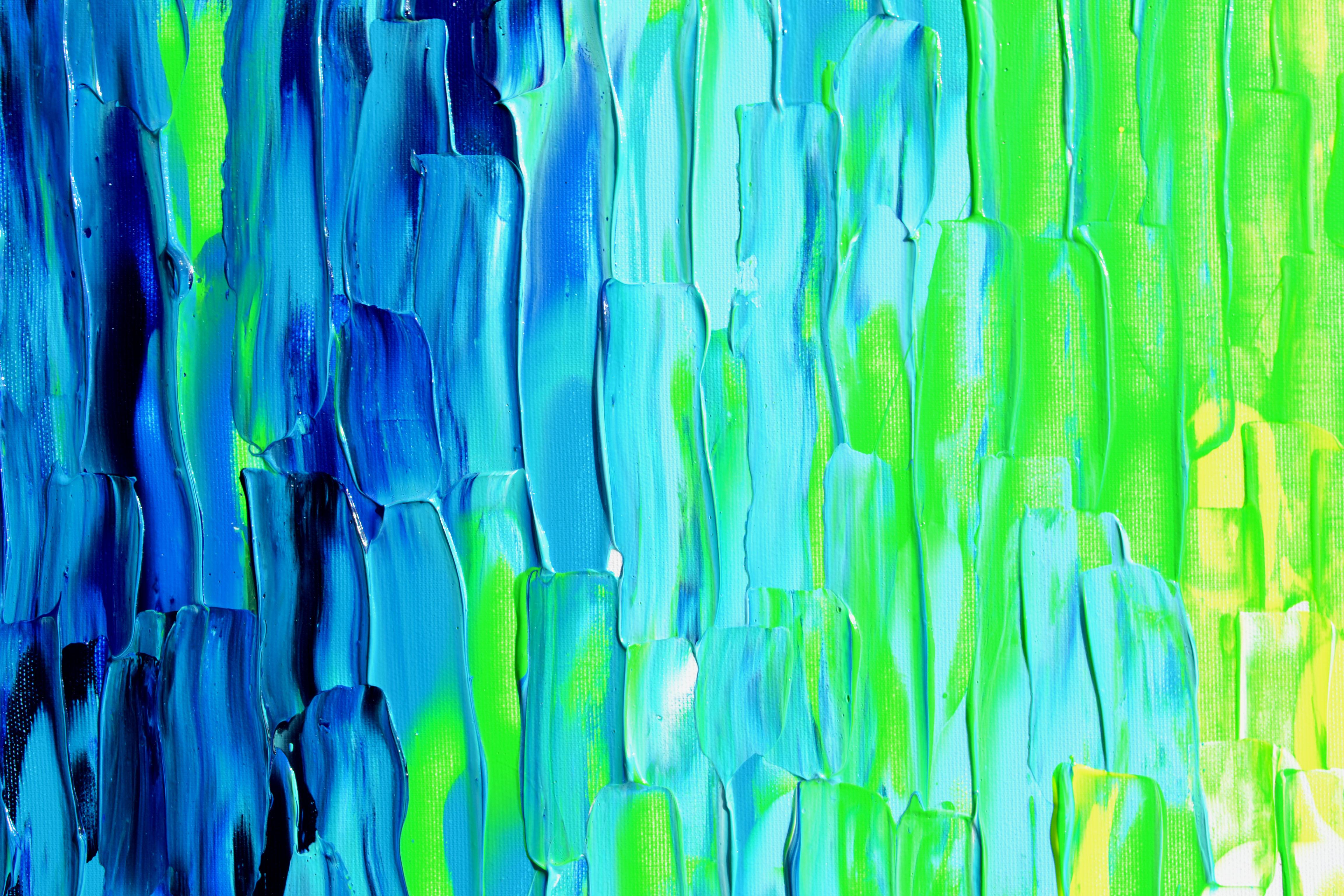 YGB - Cuchillo de paleta grande en relieve abstracto de colores con textura en venta 5