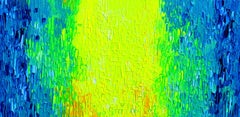 YGB - Cuchillo de paleta grande en relieve abstracto de colores con textura