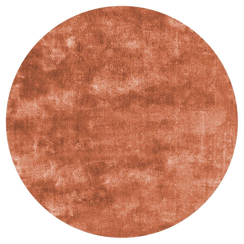 Soothing Hues Customizable Pallas Weave Round in Coral Large For Sale