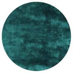 Soothing Hues Customizable Pallas Weave Round in Jungle Green Small