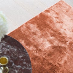 Soothing Hues Customizable Pallas Weave Rug in Coral Small