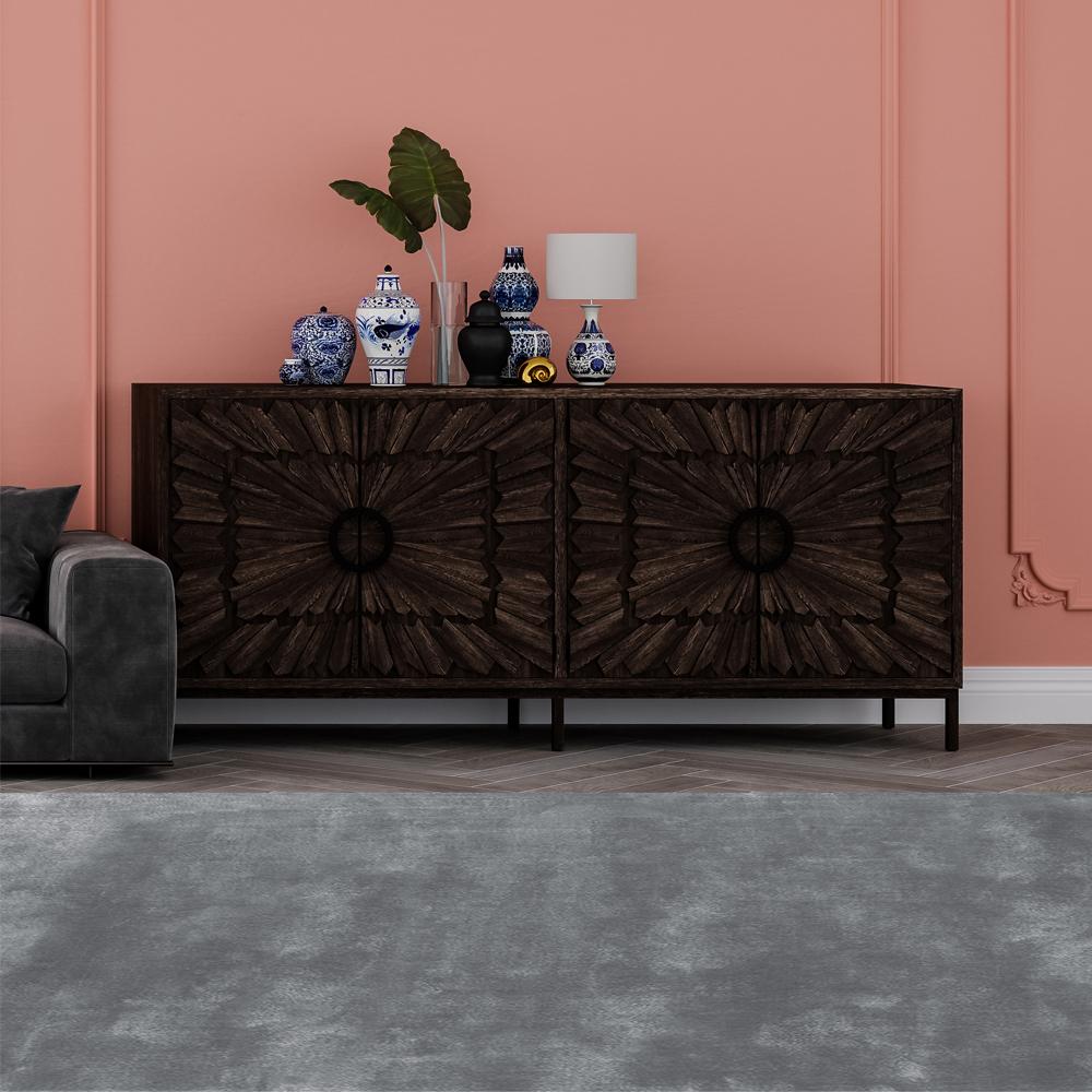 Art Déco Tappeto personalizzabile Pallas Weave in French Toile XLarge dalle tonalità rilassanti in vendita