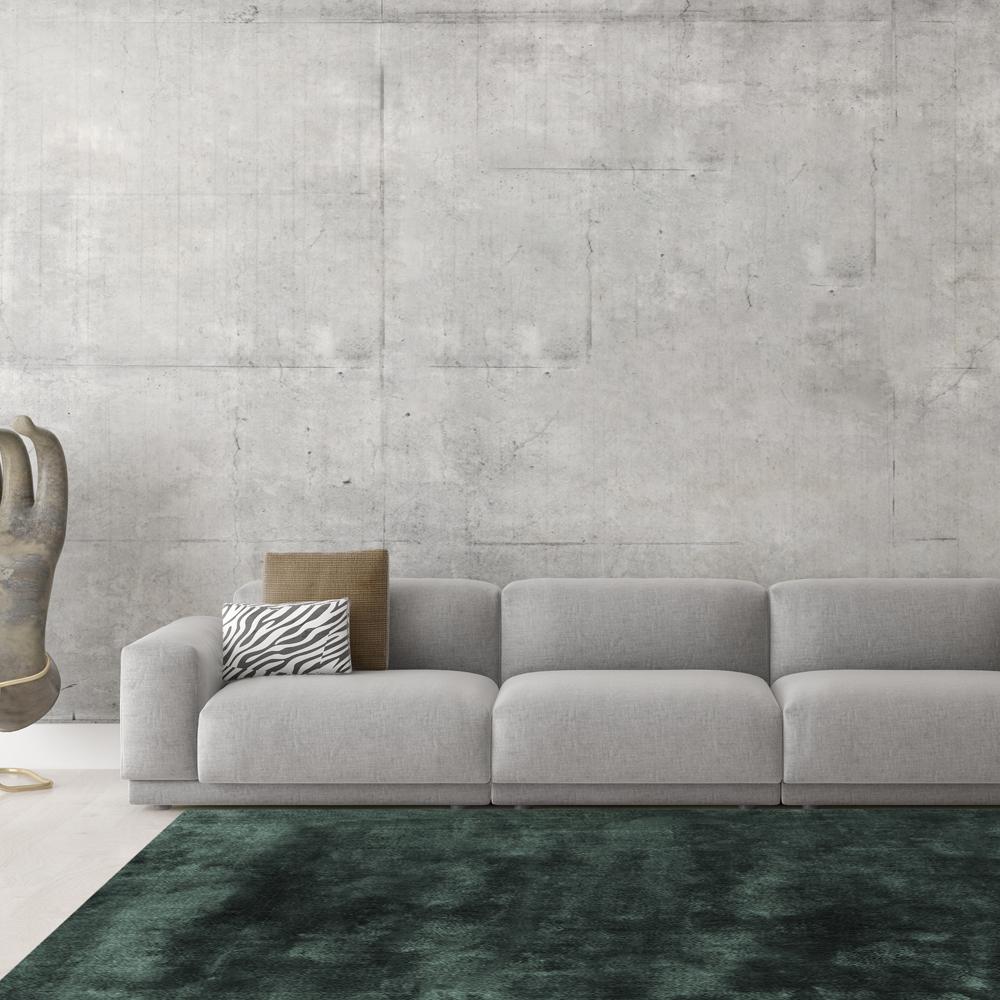 Anpassbarer Pallas Gewebe-Teppich in beruhigenden Farbtönen in Mitternachts-Teal XLarge (Art déco) im Angebot