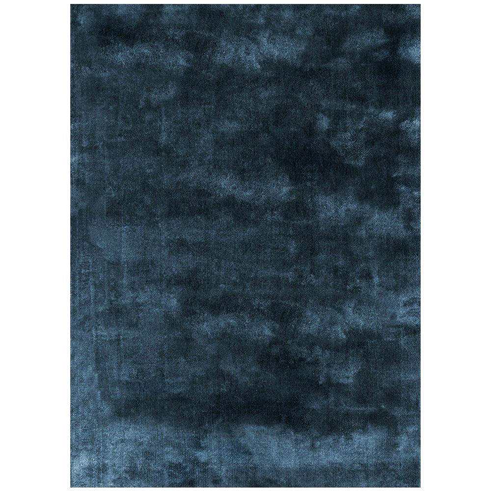 Soothing Hues Customizable Pallas Weave Rug in Petrol Large For Sale