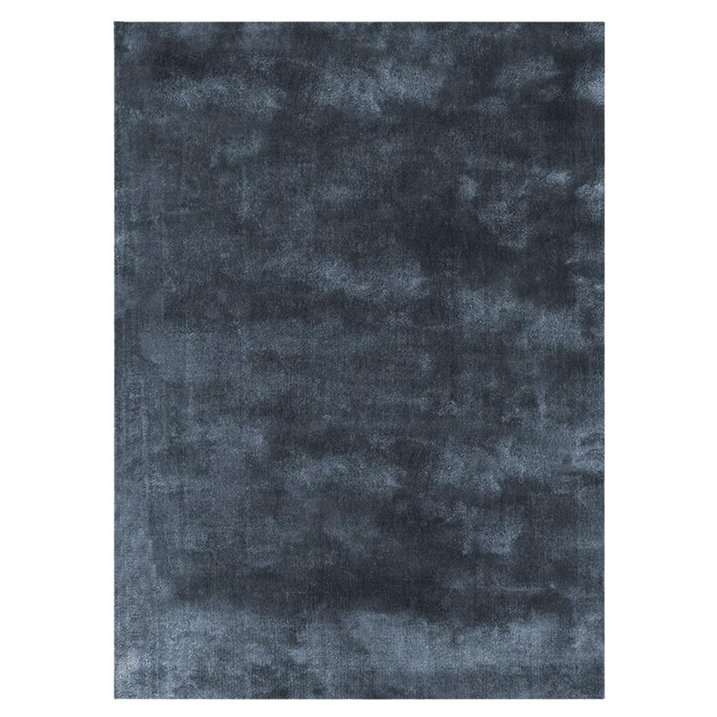 Soothing hues Customizable Pallas Weave Rug in Smoky Blue Large For Sale