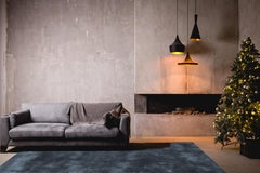 Soothing hues Customizable Pallas Weave Rug in Smoky Blue XXL