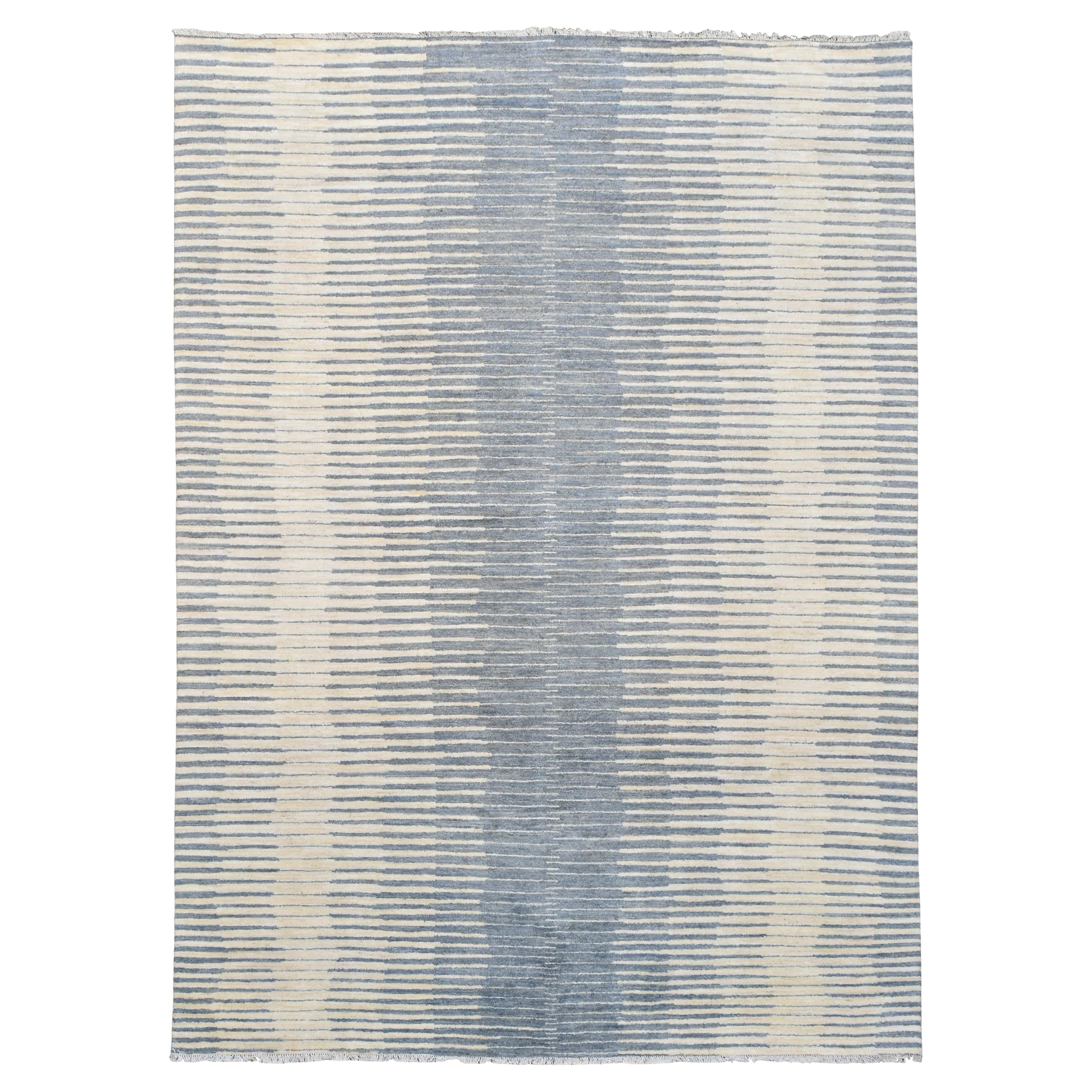 Soothing Wave Gradient Moderner Deco-Wollteppich 9'x12' im Angebot