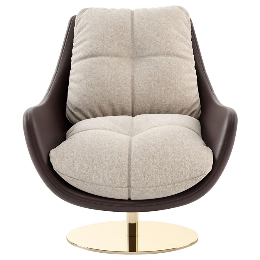 Sophia Armchair, Portuguese 21st Century Contemporary Upholstered with Fabric