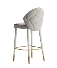 SOPHIA Bar Stool with Antique Brass rest feet and tips