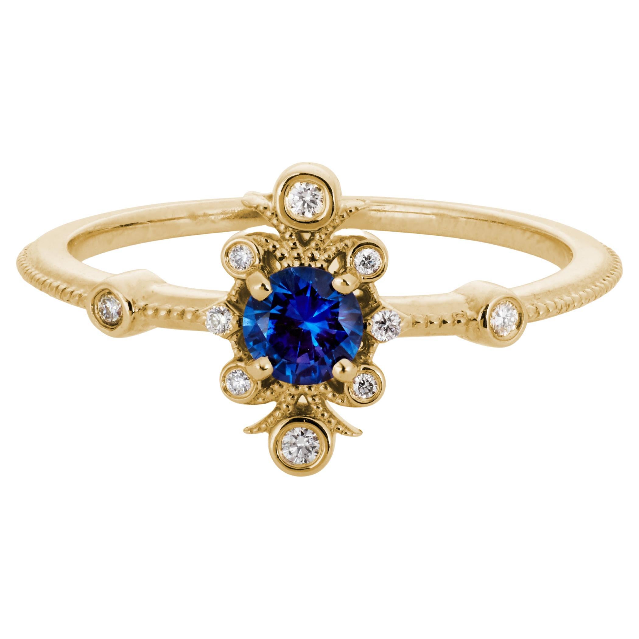 Sophia Blue Sapphire Ring For Sale