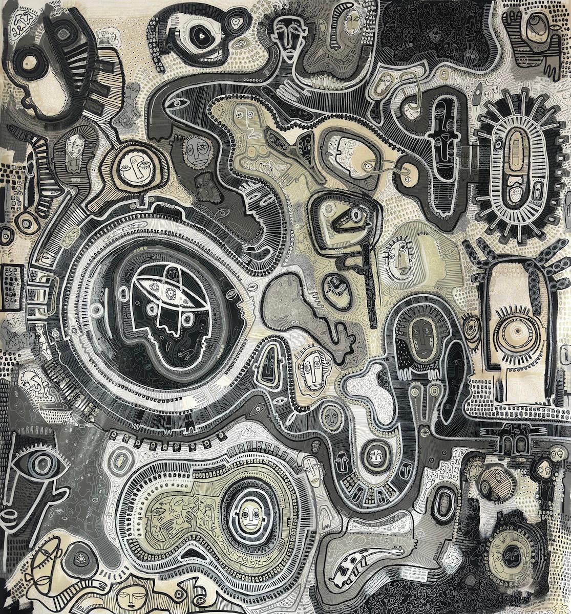 Sophia Bounou Abstract Painting - Cirrus