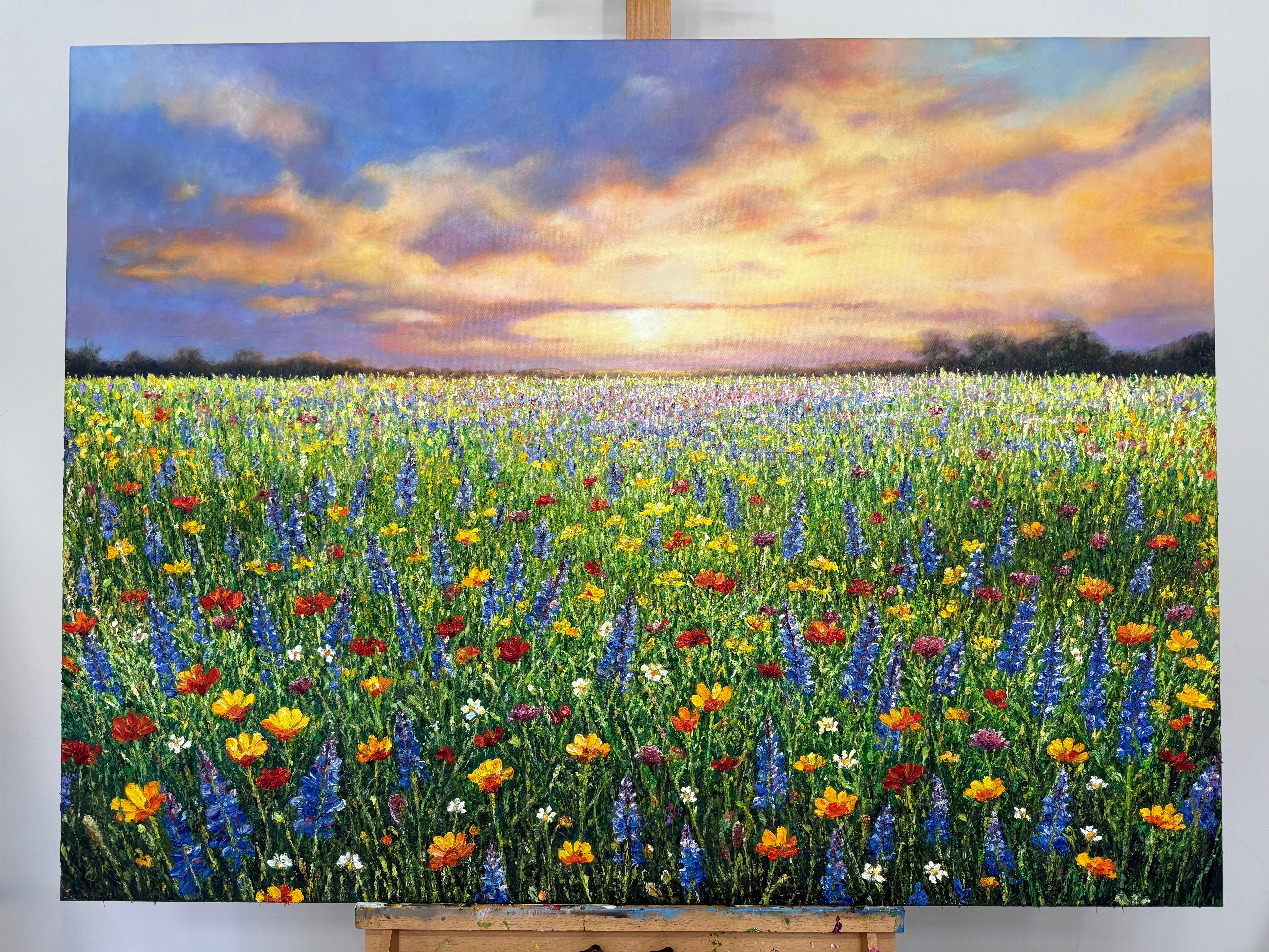 Eternal Bloom - peinture impressionniste originale de paysage - art contemporain - Impressionnisme Painting par Sophia Chalklen