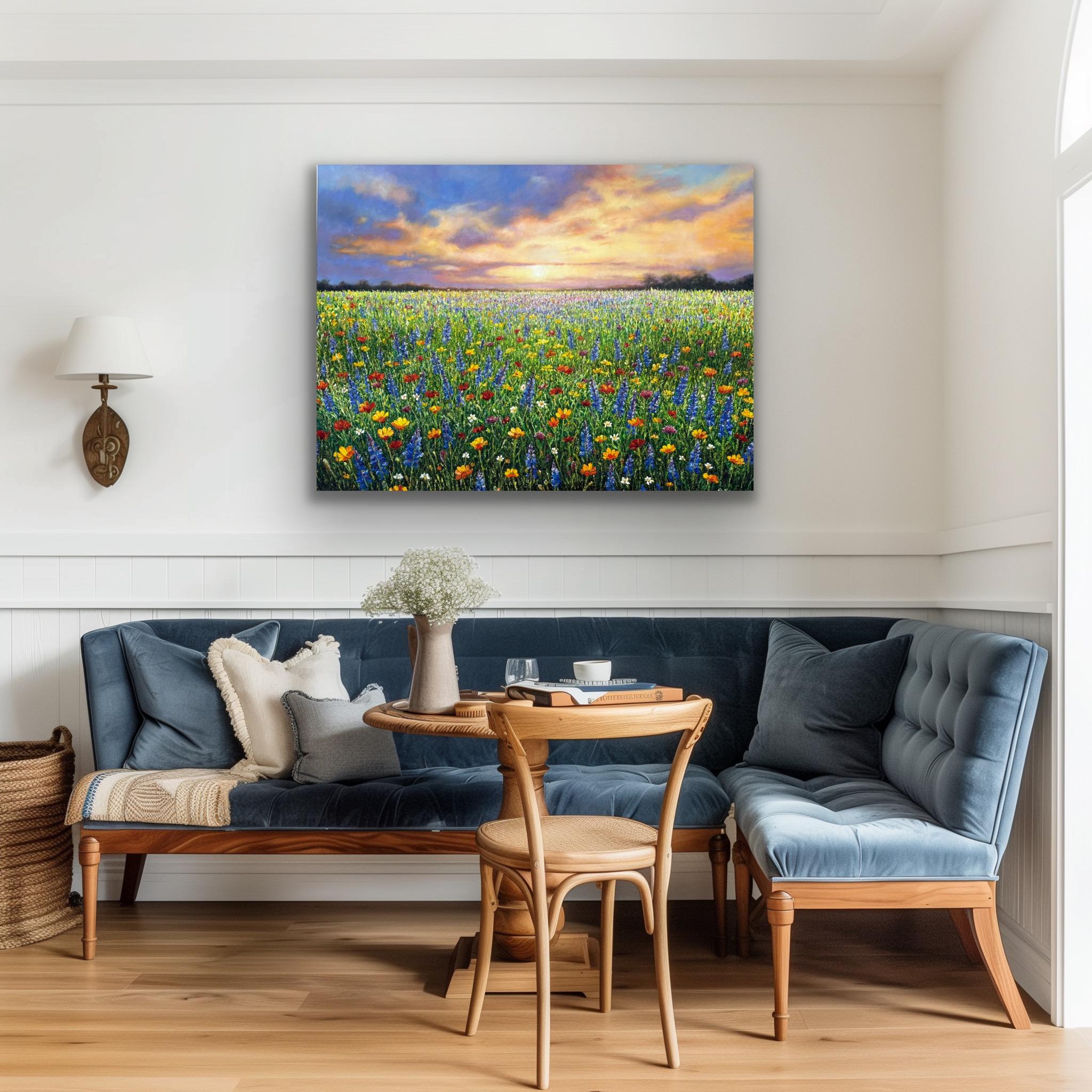 Eternal Bloom - peinture impressionniste originale de paysage - art contemporain en vente 2