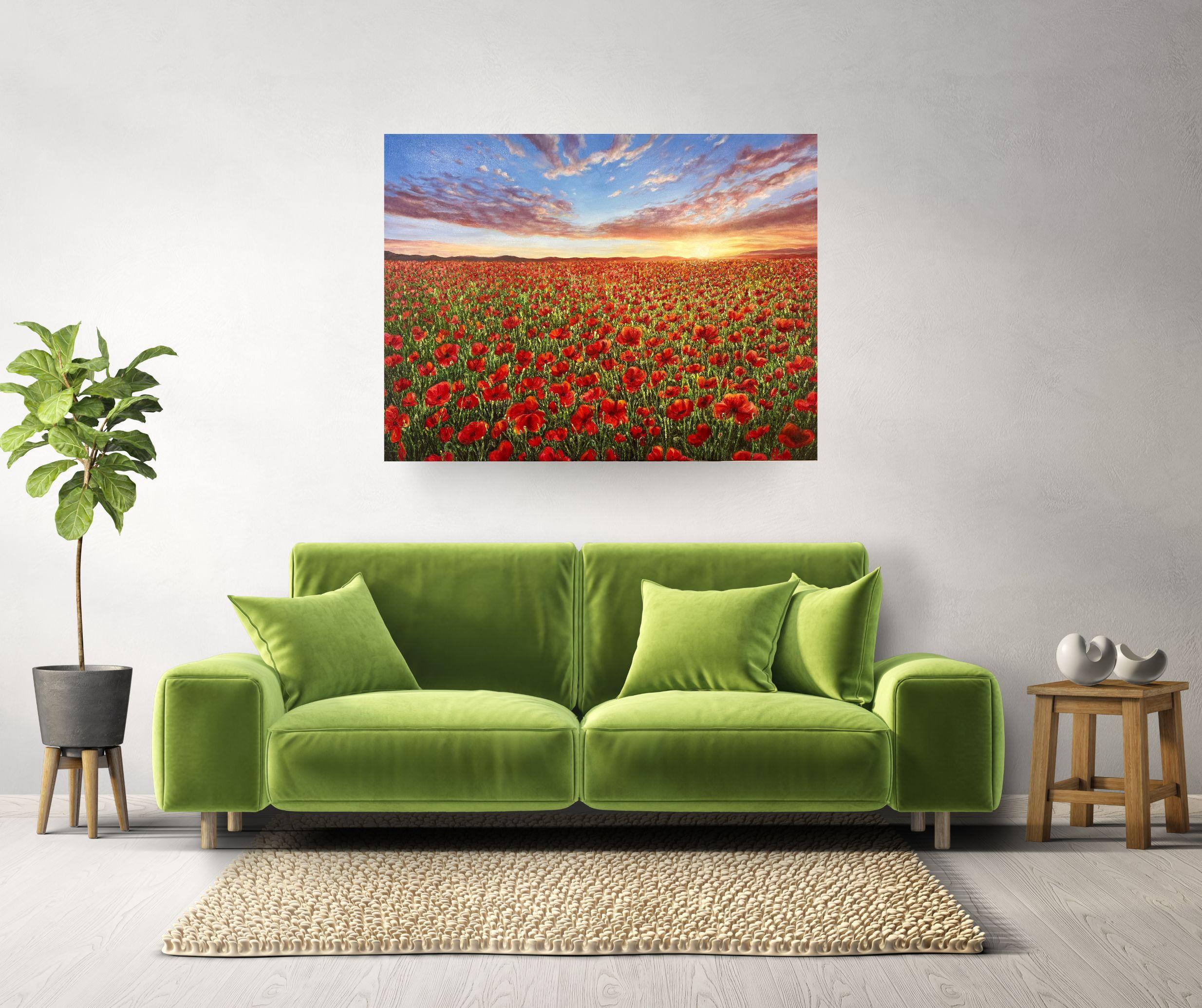 Ewige Erinnerung-originale Realismus Landschaft Ölgemälde-zeitgenössische Kunstwerke (Braun), Landscape Painting, von Sophia Chalklen
