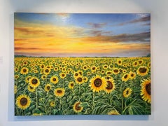 Golden Symphony Oil Painting, Impressionist Landscape, 90x120 cm