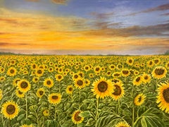 Golden Symphony Oil Painting, Impressionist Landscape, 90x120 cm