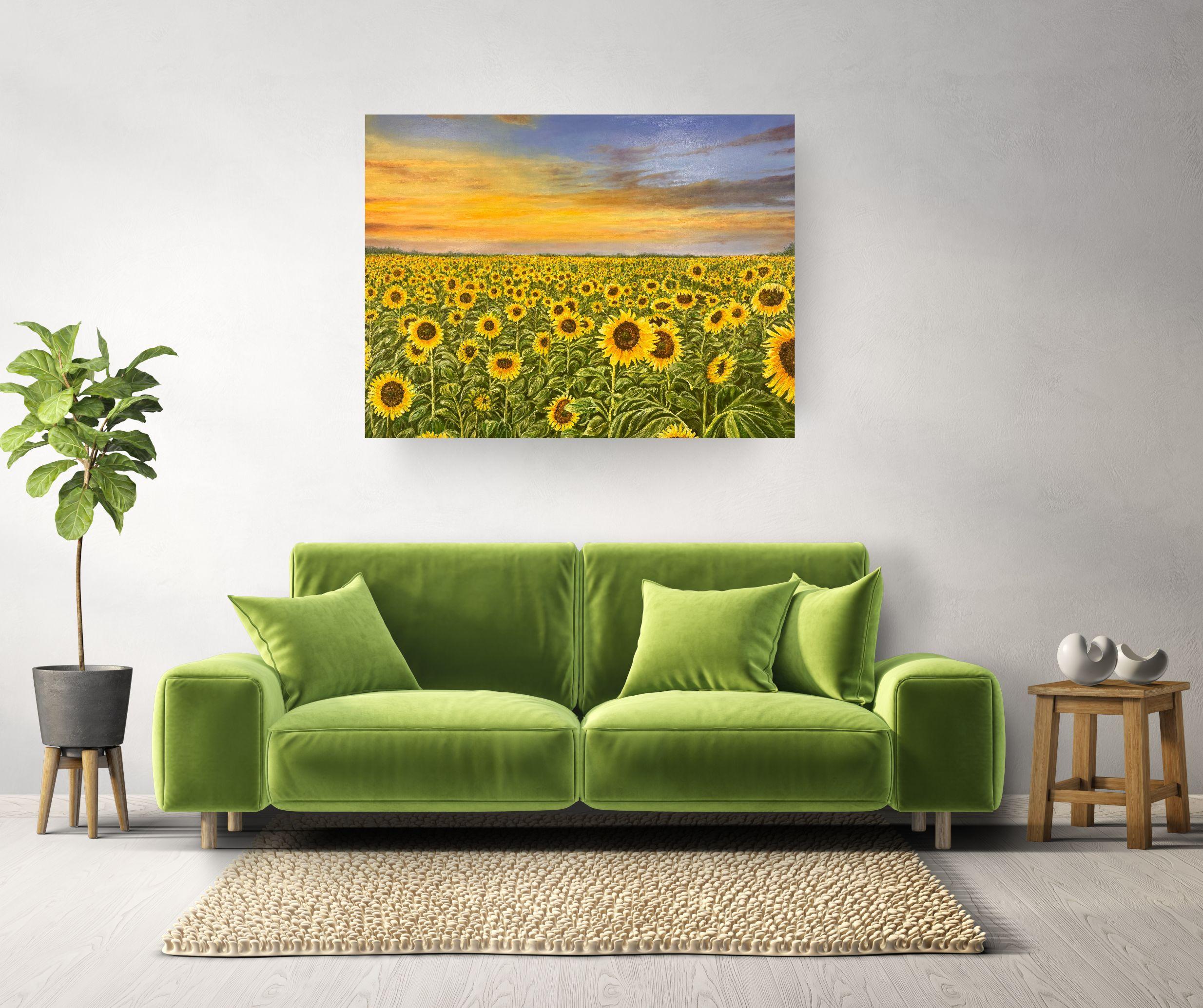 Goldene Symphonie - original realistische Landschaft Ölgemälde - zeitgenössisches Kunstwerk im Angebot 1