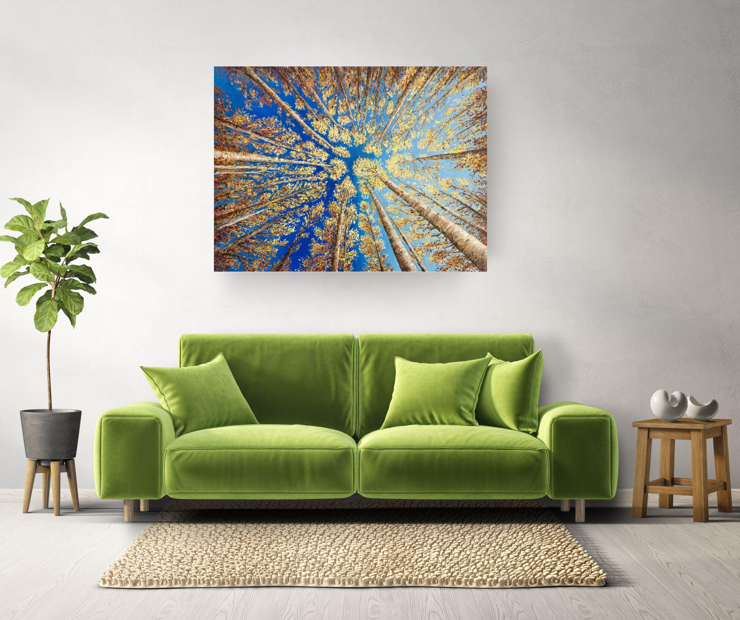 Heavens Canopy - original realismus landschaft öl gemälde-zeitgenössischen kunstwerk (Impressionismus), Painting, von Sophia Chalklen