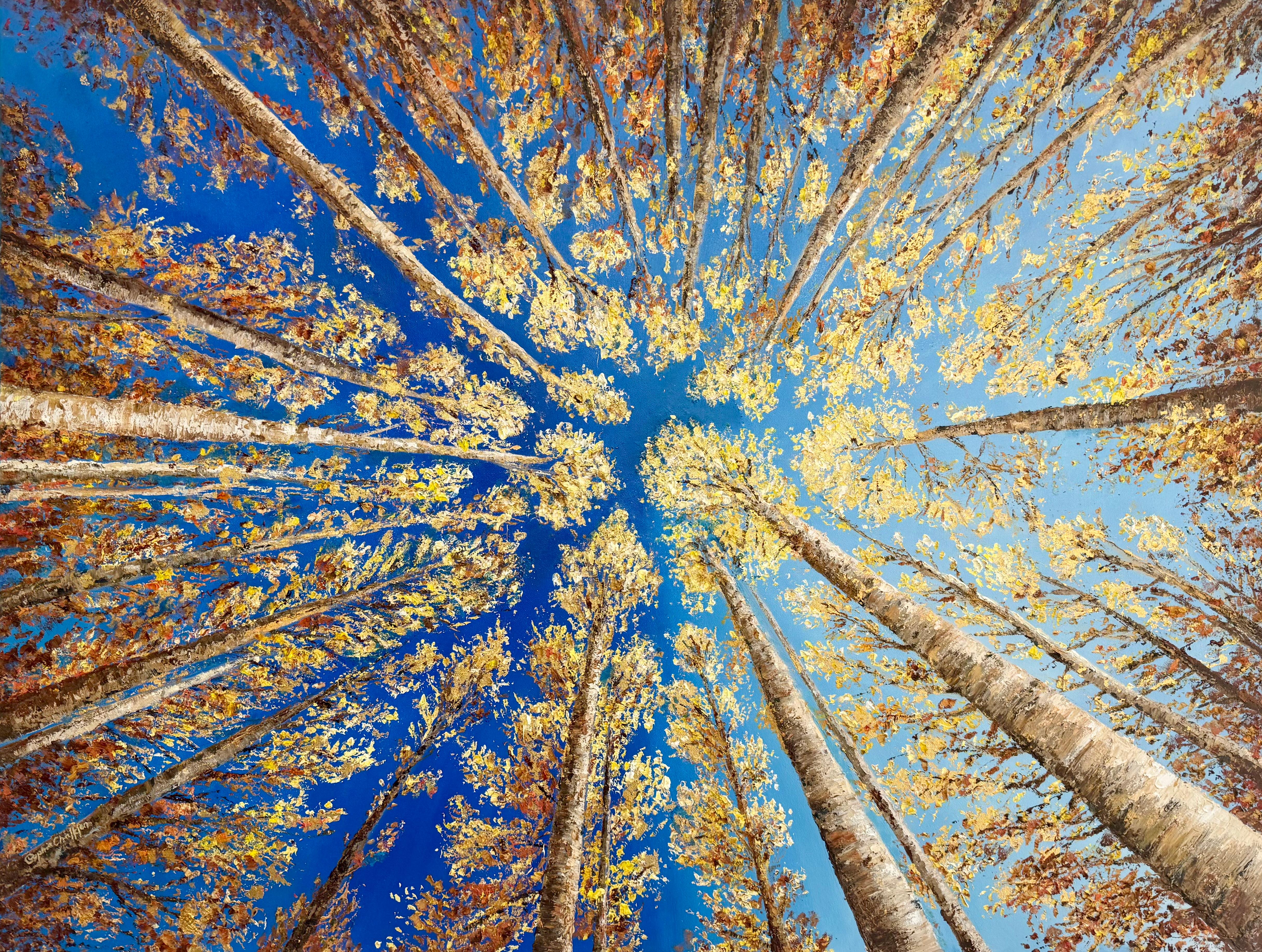 Heavens Canopy - original realismus landschaft öl gemälde-zeitgenössischen kunstwerk – Painting von Sophia Chalklen