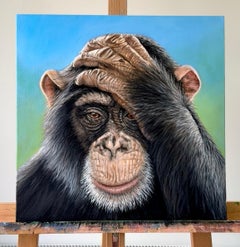 Knowing - original realist wildlife oil painting- contemporary artwork