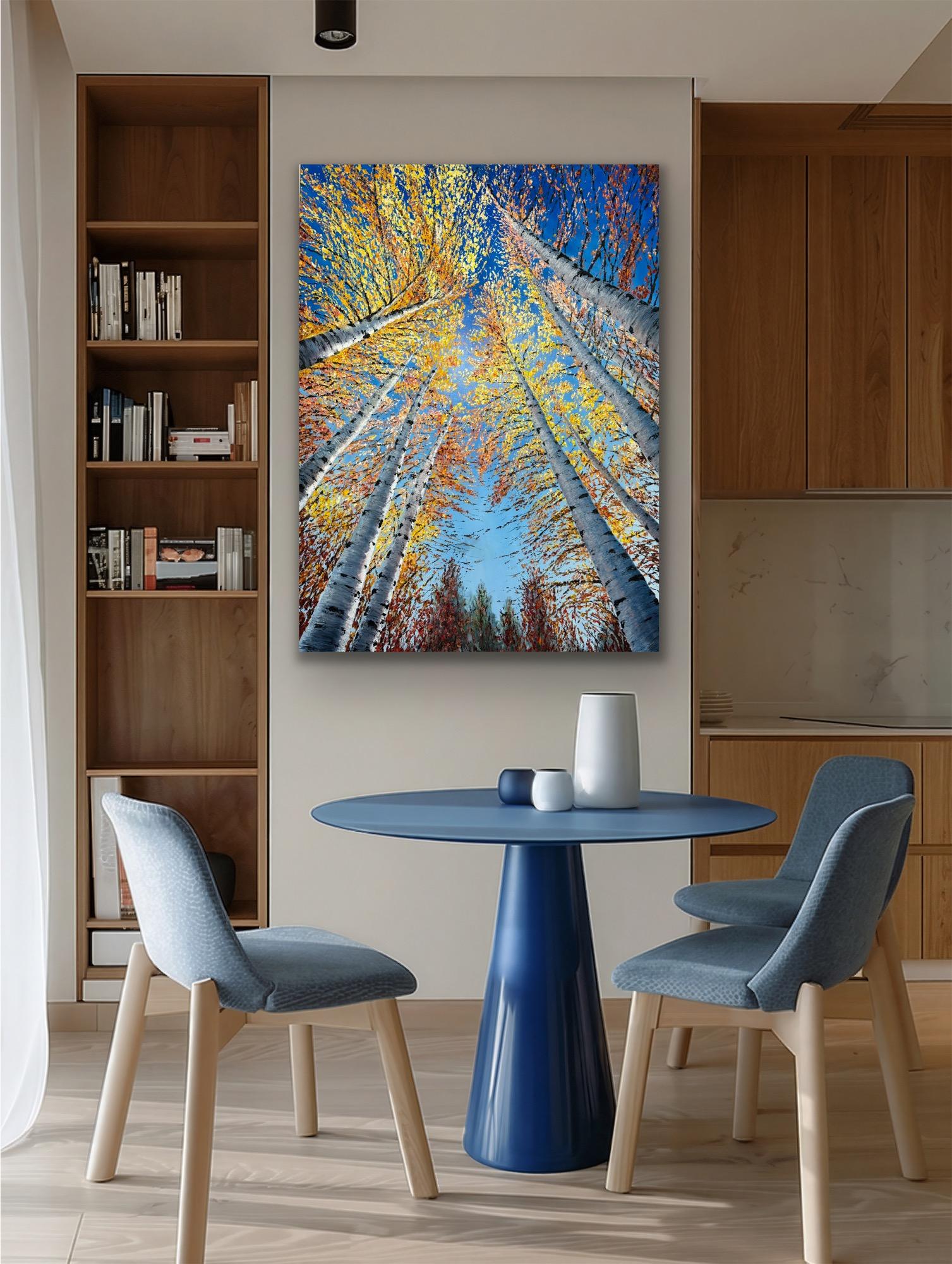 Light Beyond - peinture impressionniste originale de paysage - Art contemporain en vente 1