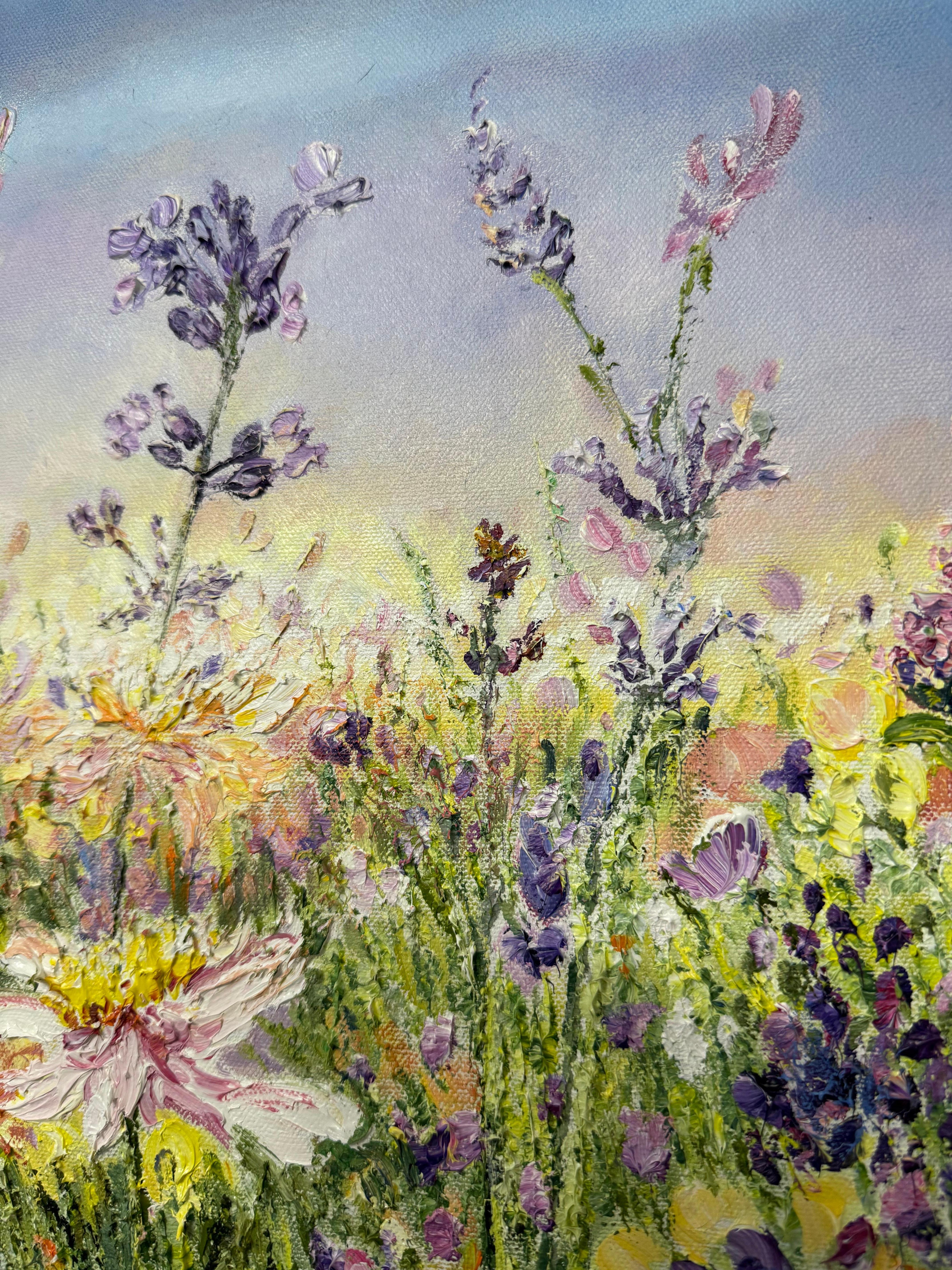 Wiese des Lichts - original realismus landschaft öl gemälde-zeitgenössische kunstwerke im Angebot 1