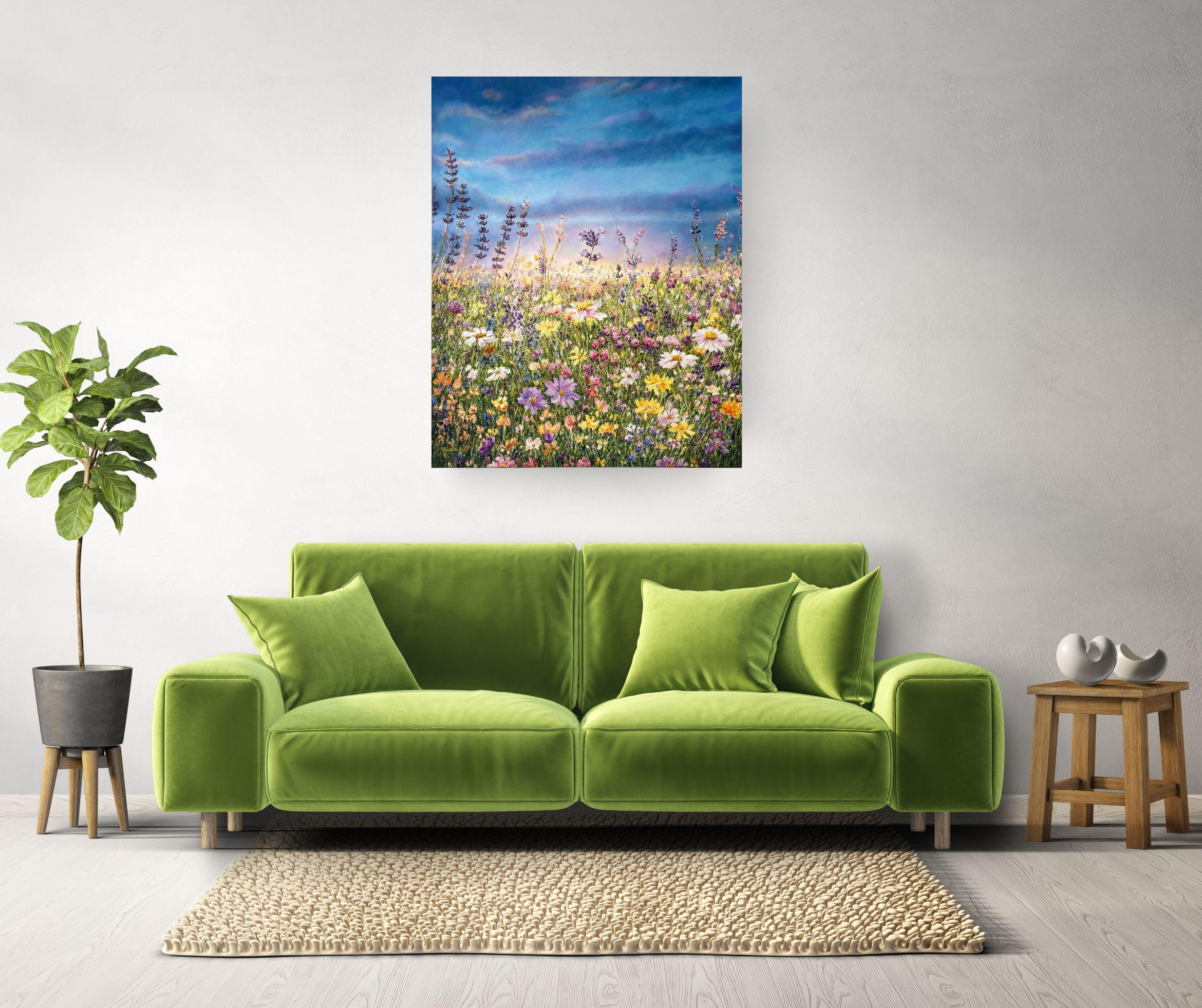 Wiese des Lichts - original realismus landschaft öl gemälde-zeitgenössische kunstwerke im Angebot 2