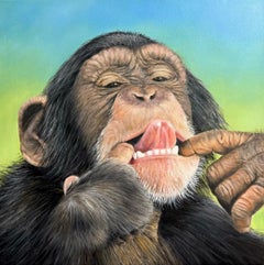 Mischief - original realist wildlife oil painting- contemporary artwork