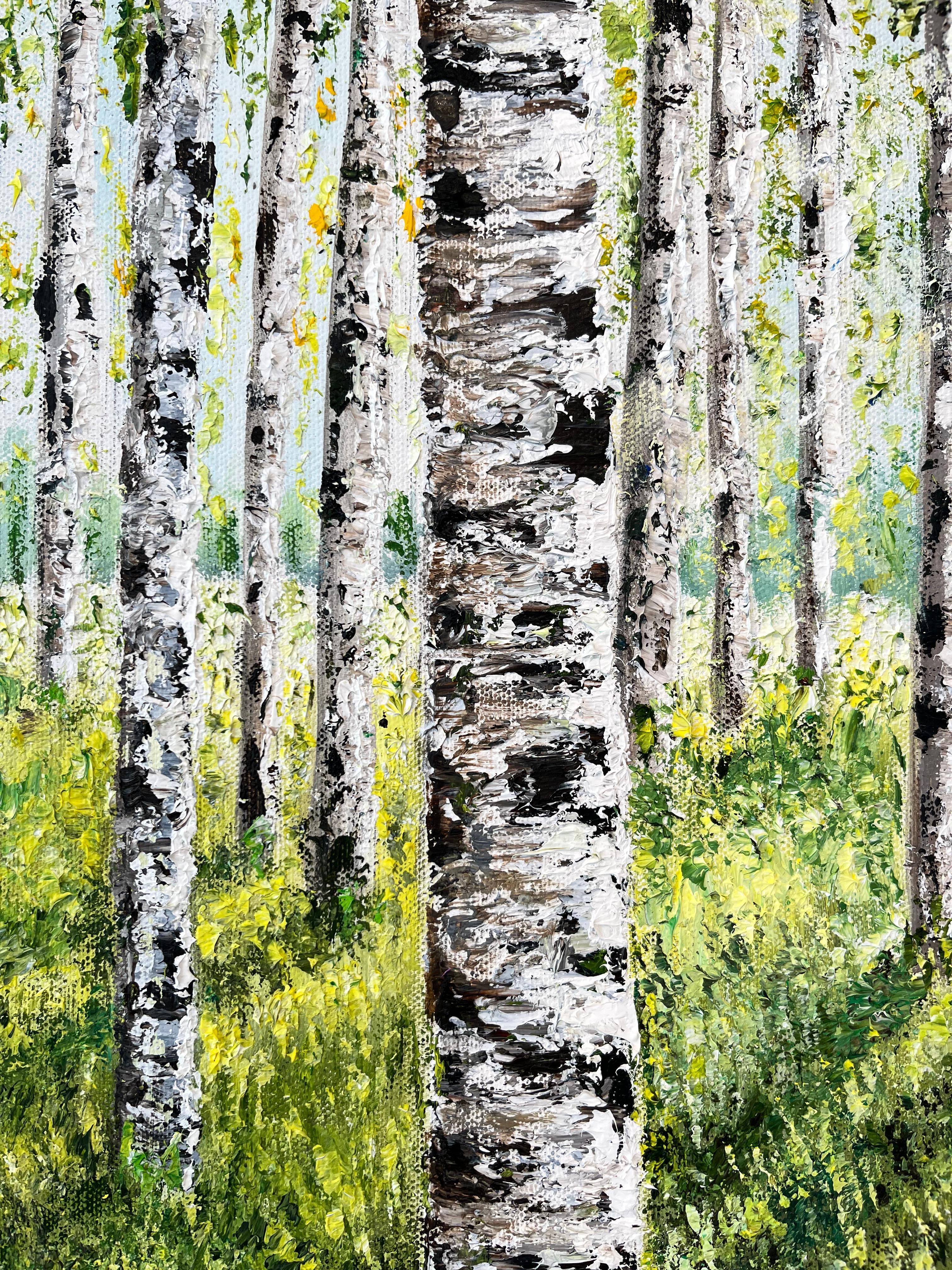 New Beginnings-original realism landscape forest oil painting-contemporary Art en vente 1