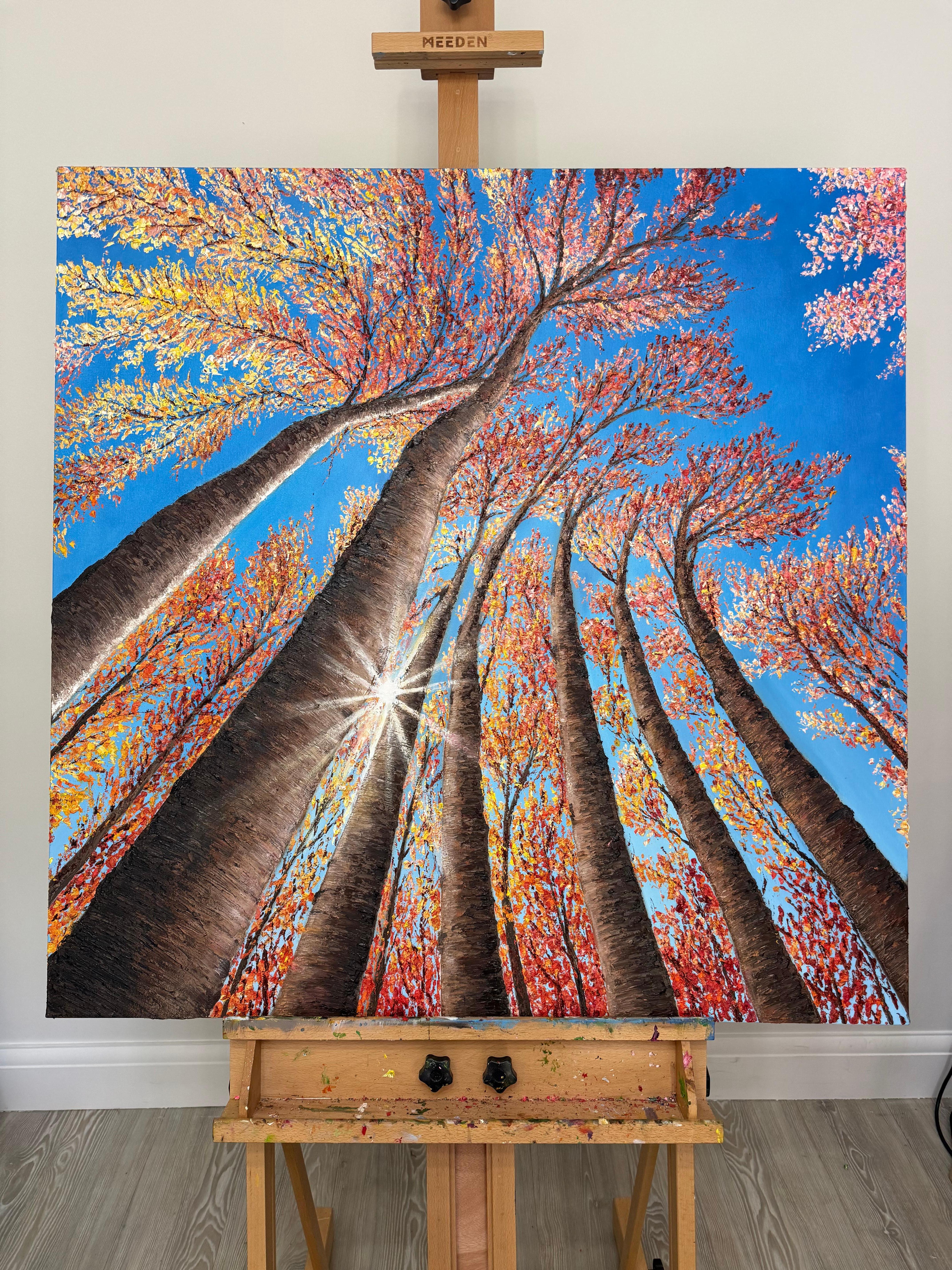 Rise of Autumn - original realismus landschaft öl gemälde-zeitgenössische kunstwerke – Painting von Sophia Chalklen