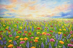 Springtime Symphony-original realism landscape floral painting-contemporary Art