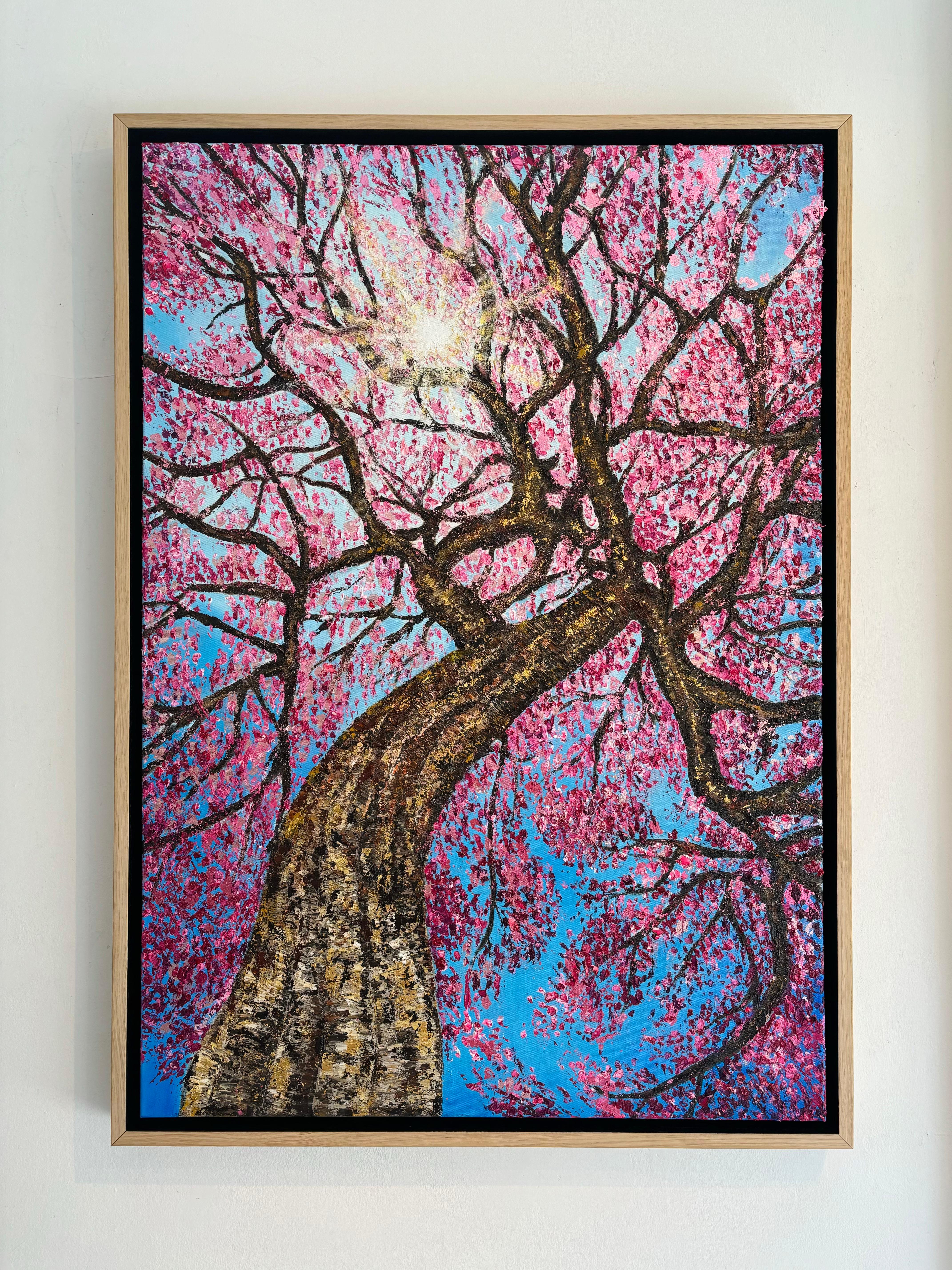 Sonnentanz - Original Impressionismus Blumenlandschaft Gemälde - zeitgenössische Kunst – Painting von Sophia Chalklen