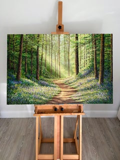 Le campanule - quadro originale di paesaggio impressionista - Arte contemporanea