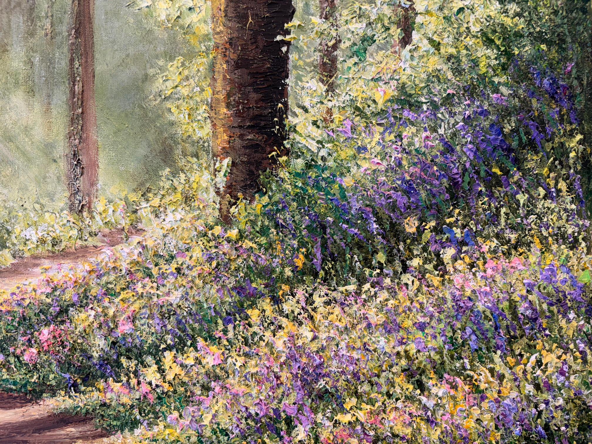 Le campanule - quadro originale di paesaggio impressionista - Arte contemporanea in vendita 2
