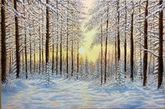 The Magic of Winter - original impressionism landscape painting-contemporary Art