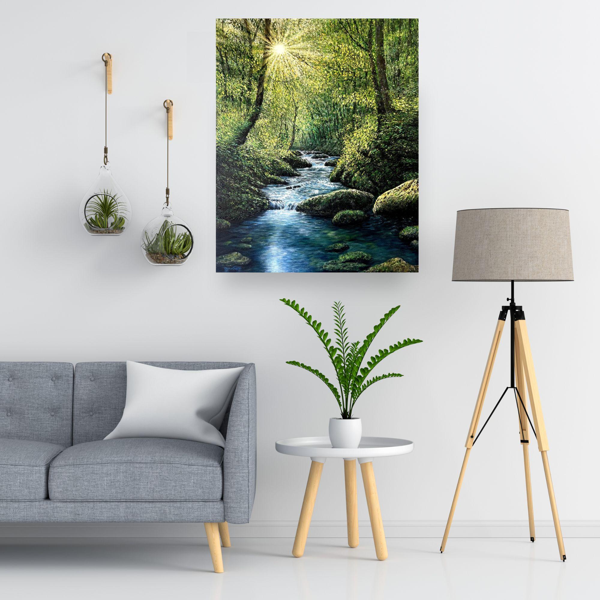 Vom Licht berührt - Originales realistisches Landschaftsgemälde in Öl - Zeitgenössisches Kunstwerk (Impressionismus), Painting, von Sophia Chalklen