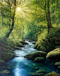 Sophia Chalklen - Touched by Light-original realism landscape oil painting-contemporary artwork Touched by Light-original realism landscape oil painting-contemporary artwork
