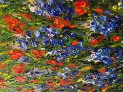 Where Bluebonnets Glow - original landscape oil painting- contemporary artwork