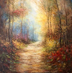 Where Light Finds - peinture à l'huile de paysage réaliste-œuvre d'art contemporaine