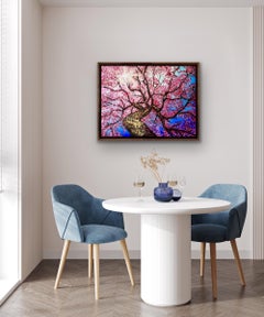 Cherry Blossom Dream, Original Tree Art, Skyscape Painting, Springtime Painting