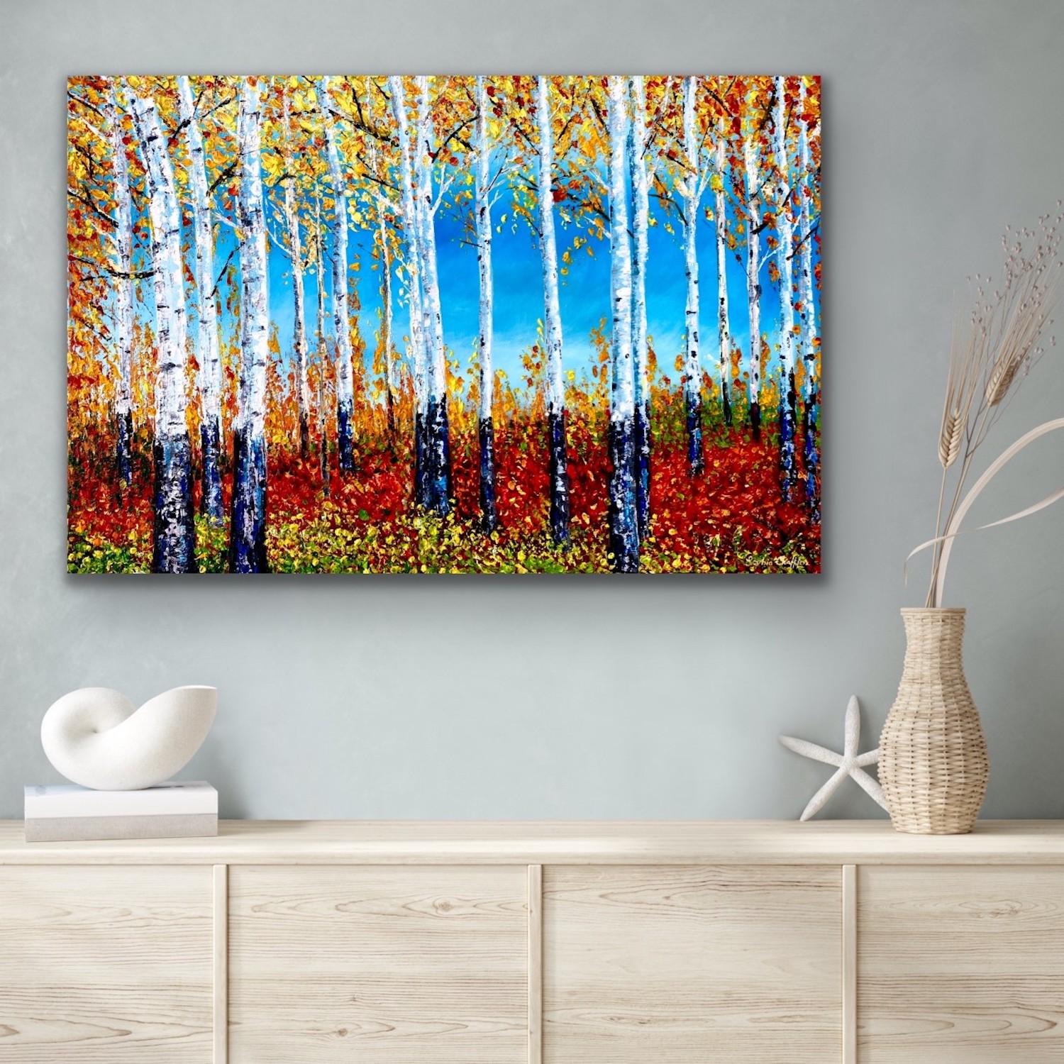 Forest Of Dreams by Sophia Chalklen [2022]
original and hang signed by the artist 

Oil Paint

Image size: H:51 cm x W:76 cm

Complete Size of Unframed Work: H:51 cm x W:76 cm x D:1.5cmcm

Sold Unframed

Please note that insitu images are purely an