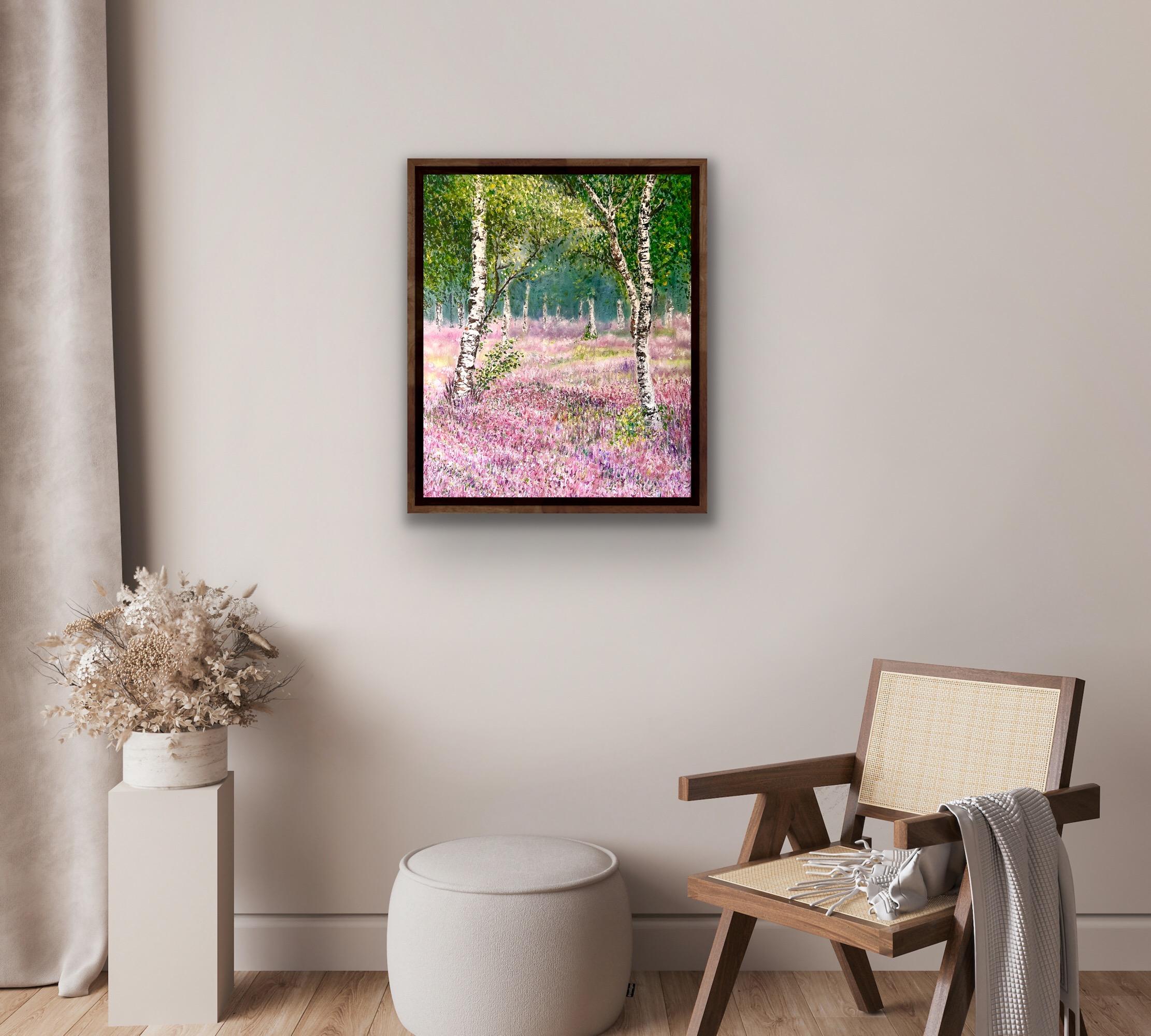 Heather Bloom, Impressionist Style Painting, Landscape Artwork, Tree Art For Sale 4