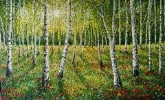 Radiosità del bosco, quadro originale, paesaggio, contemporaneo