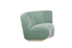 Sophia Corner Sofa in Mint Green Velvet