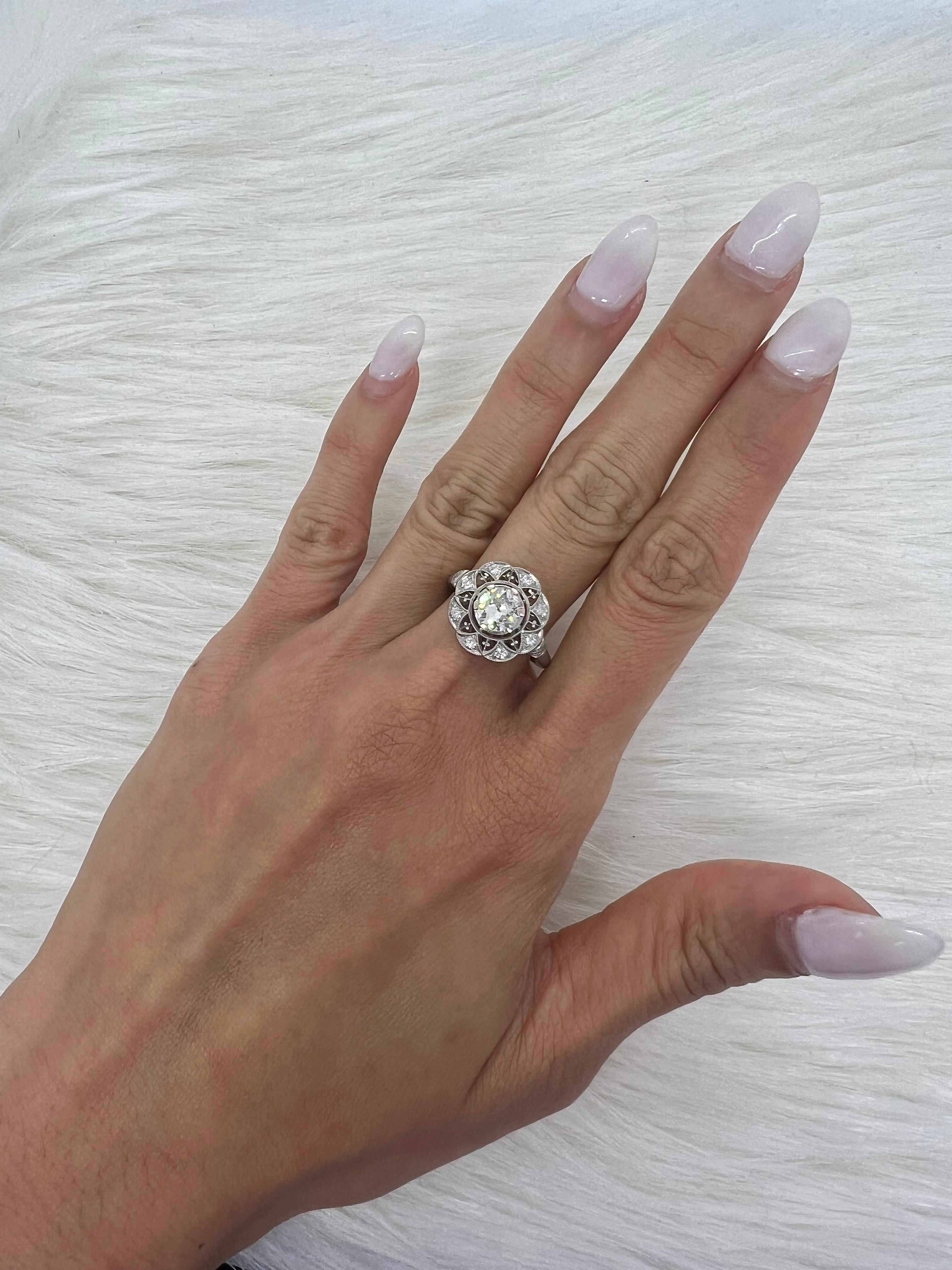 Sophia D. 0.88 Carat Diamond Art Deco Ring In New Condition For Sale In New York, NY