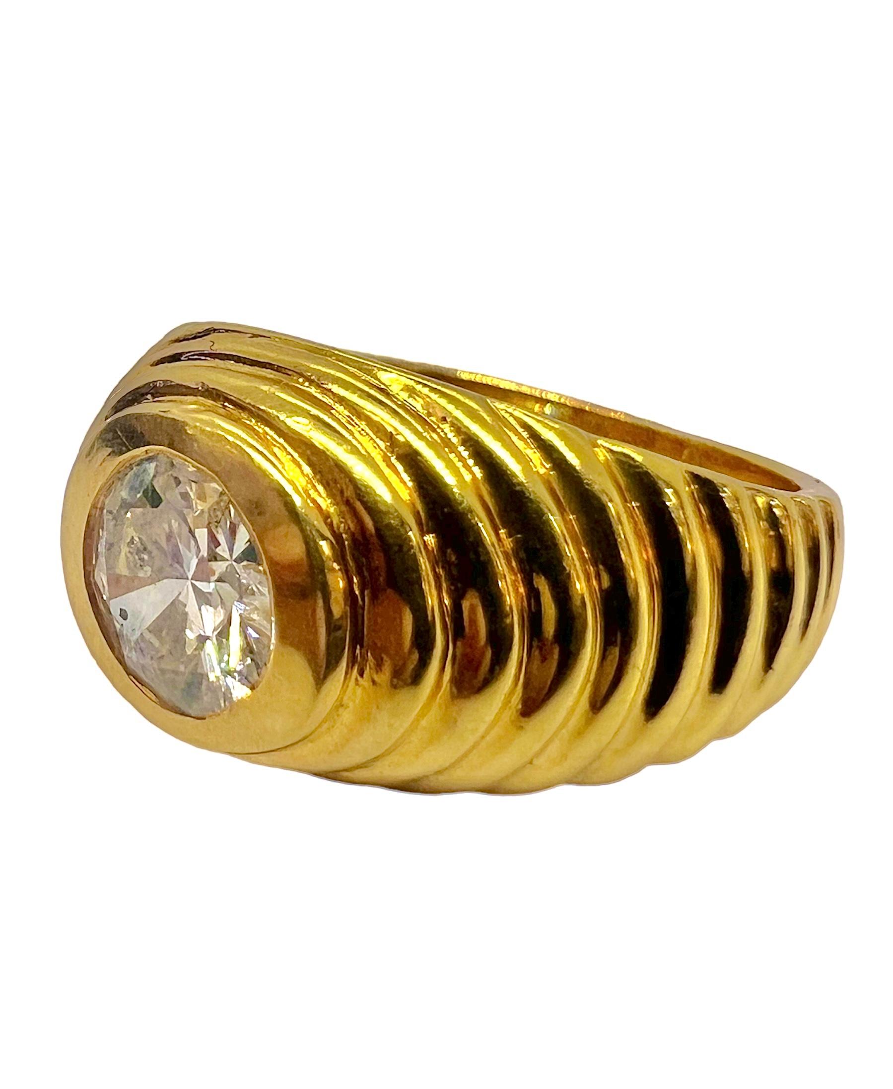 18K yellow gold ring with 1.03 carat center round diamond. 

Sophia D by Joseph Dardashti LTD has been known worldwide for 35 years and are inspired by classic Art Deco design that merges with modern manufacturing techniques. 