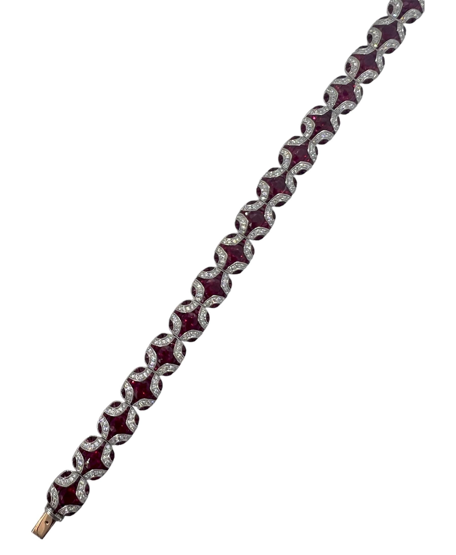 Sophia D. platinum bracelet with 10.55 carats ruby and 1.67 carats diamond.

Sophia D by Joseph Dardashti LTD has been known worldwide for 35 years and are inspired by classic Art Deco design that merges with modern manufacturing techniques.