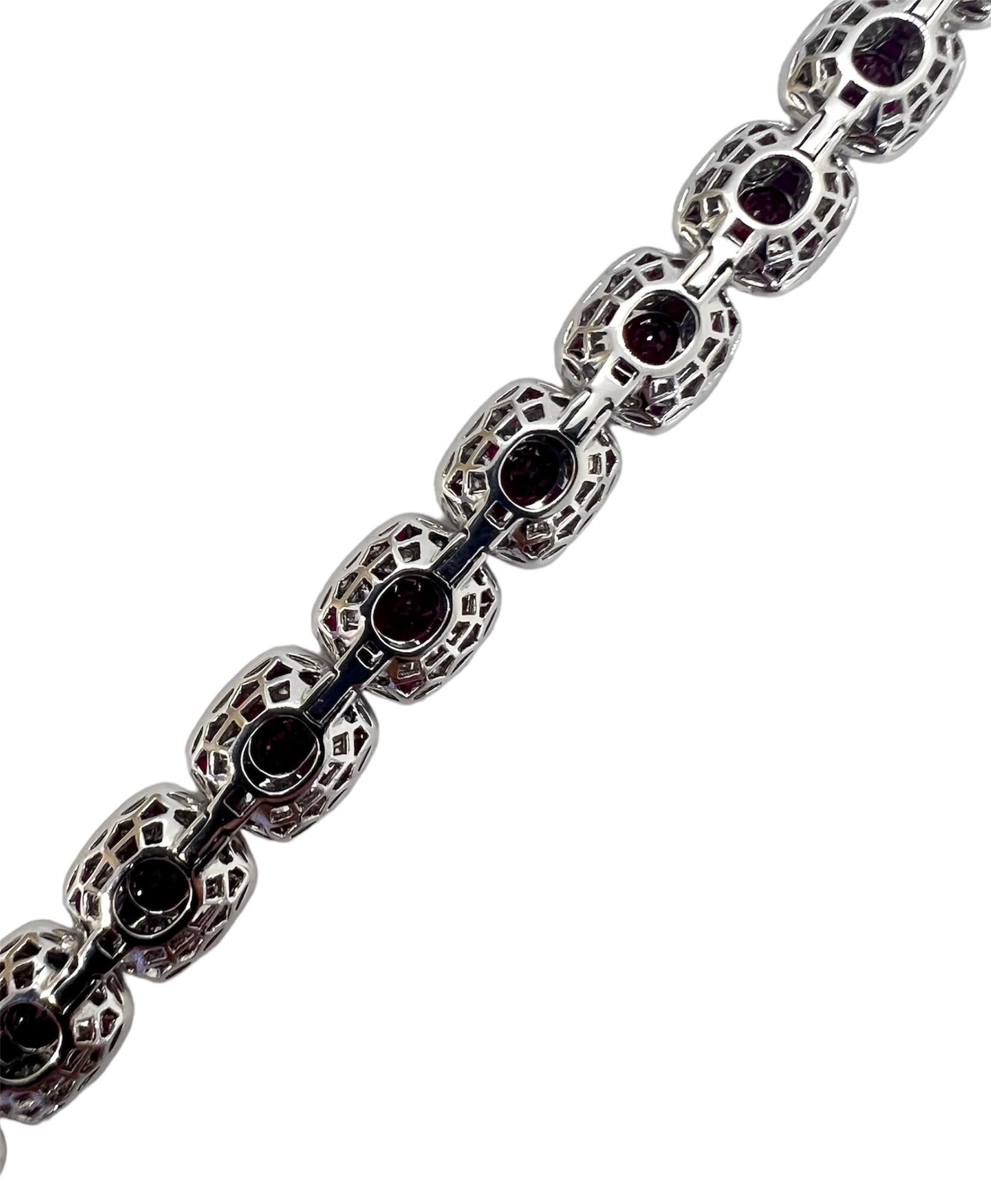 Round Cut Sophia D. 10.55 Carats Ruby and Diamond Bracelet For Sale
