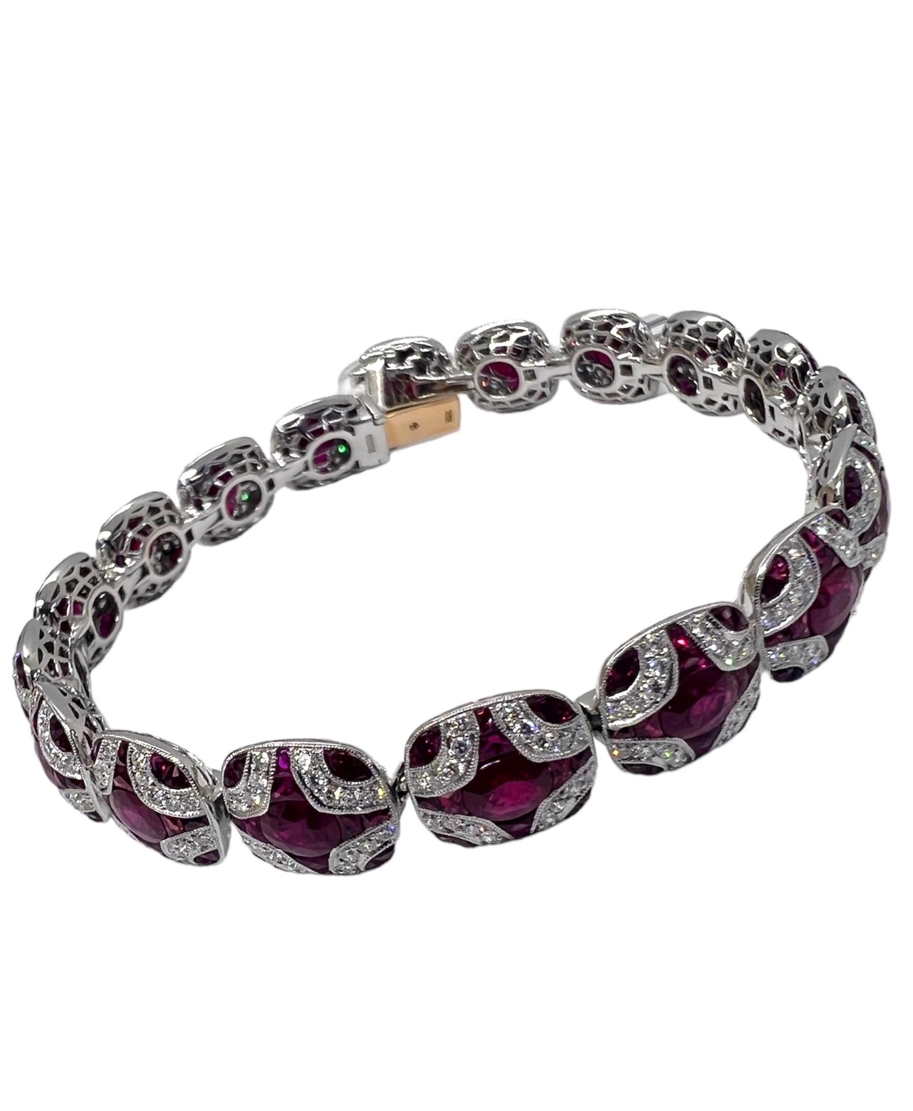 Sophia D. 10.55 Carats Ruby and Diamond Bracelet In New Condition For Sale In New York, NY