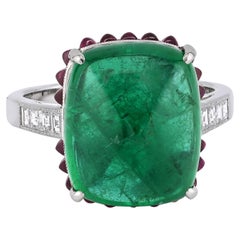 Sophia D. 10.94 Emerald Cabochon Ring